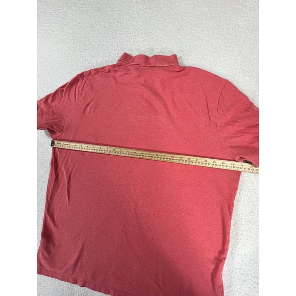 Polo by Ralph Lauren Men Sz 2XL Reddish Orange Custom Fit 1/4 Button Down Shirt - Picture 4 of 7